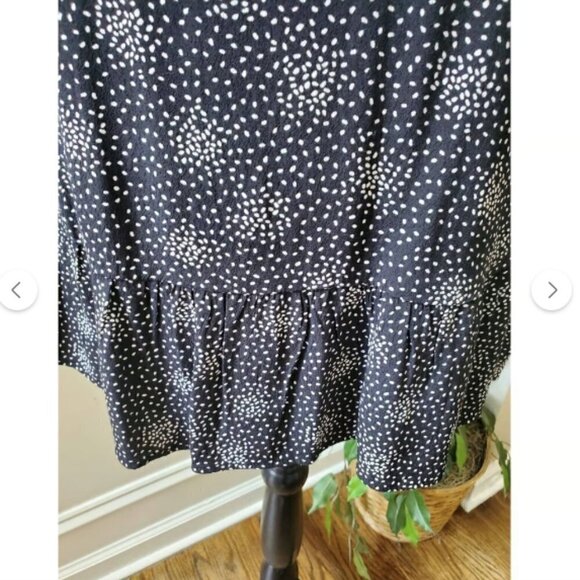 Loft Women's Black & White Rayon Mock Neck Long Sleeve Knee Length Dress 6 NWT - Picture 7 of 13